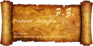 Puchner Zulejka névjegykártya